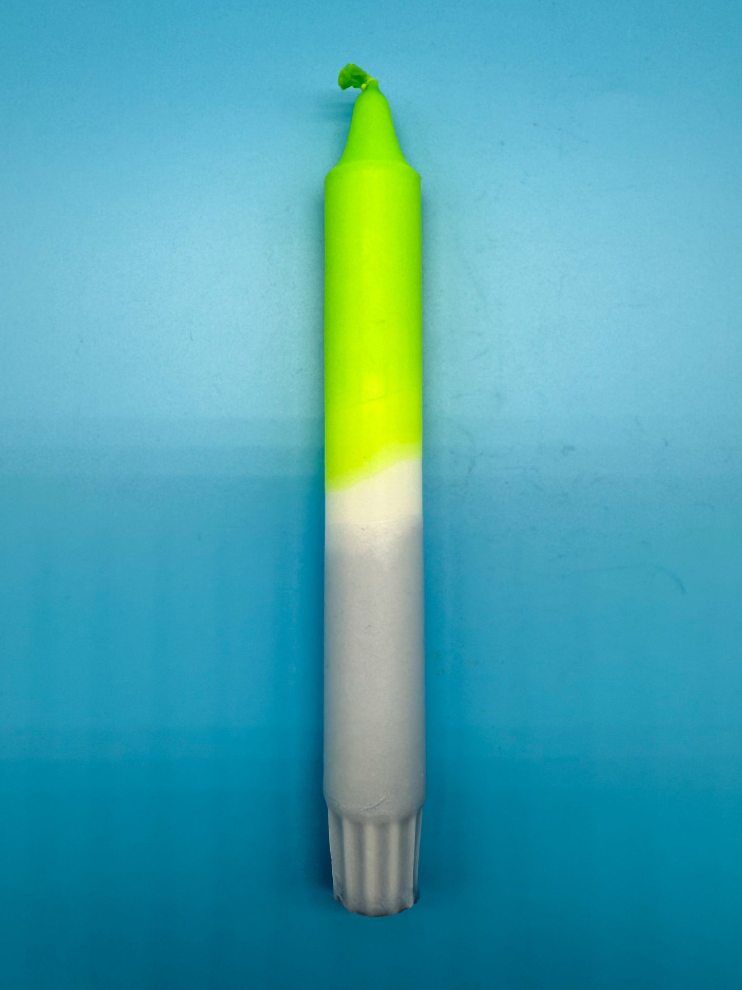Handgefärbte Dip Dye Kerzen 4er Set - Neon & Silber Mix Mein Shop