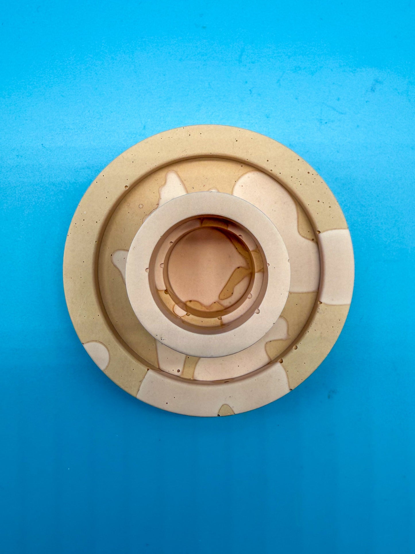 Jesmonite Kerzenständer Rosa Braun Rund - Handgemacht Designer Deko WichtigeDinge