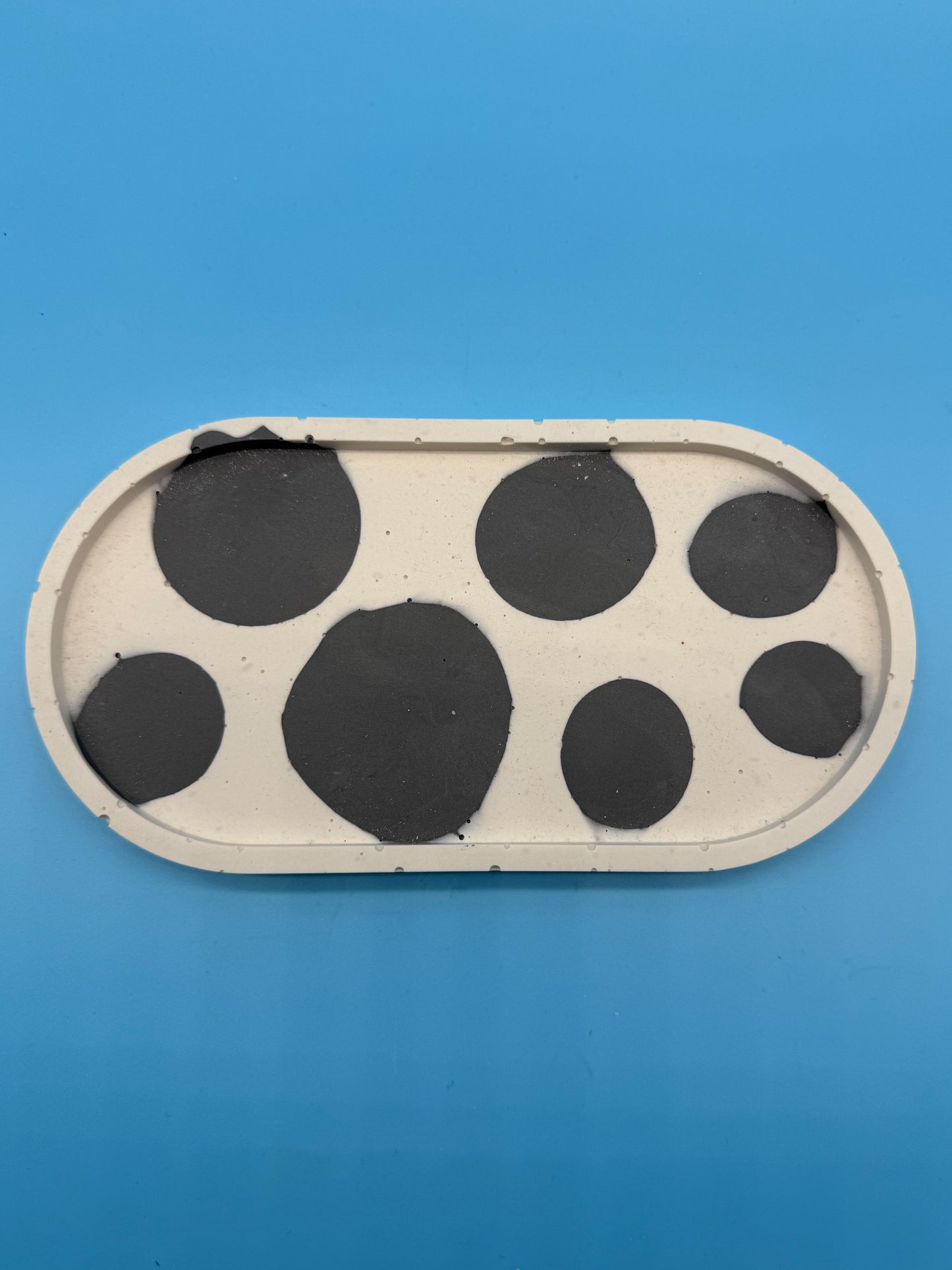 Ablage Oval Kuhfleck Schwarz - Handgemacht Designer Deko Schale WichtigeDinge