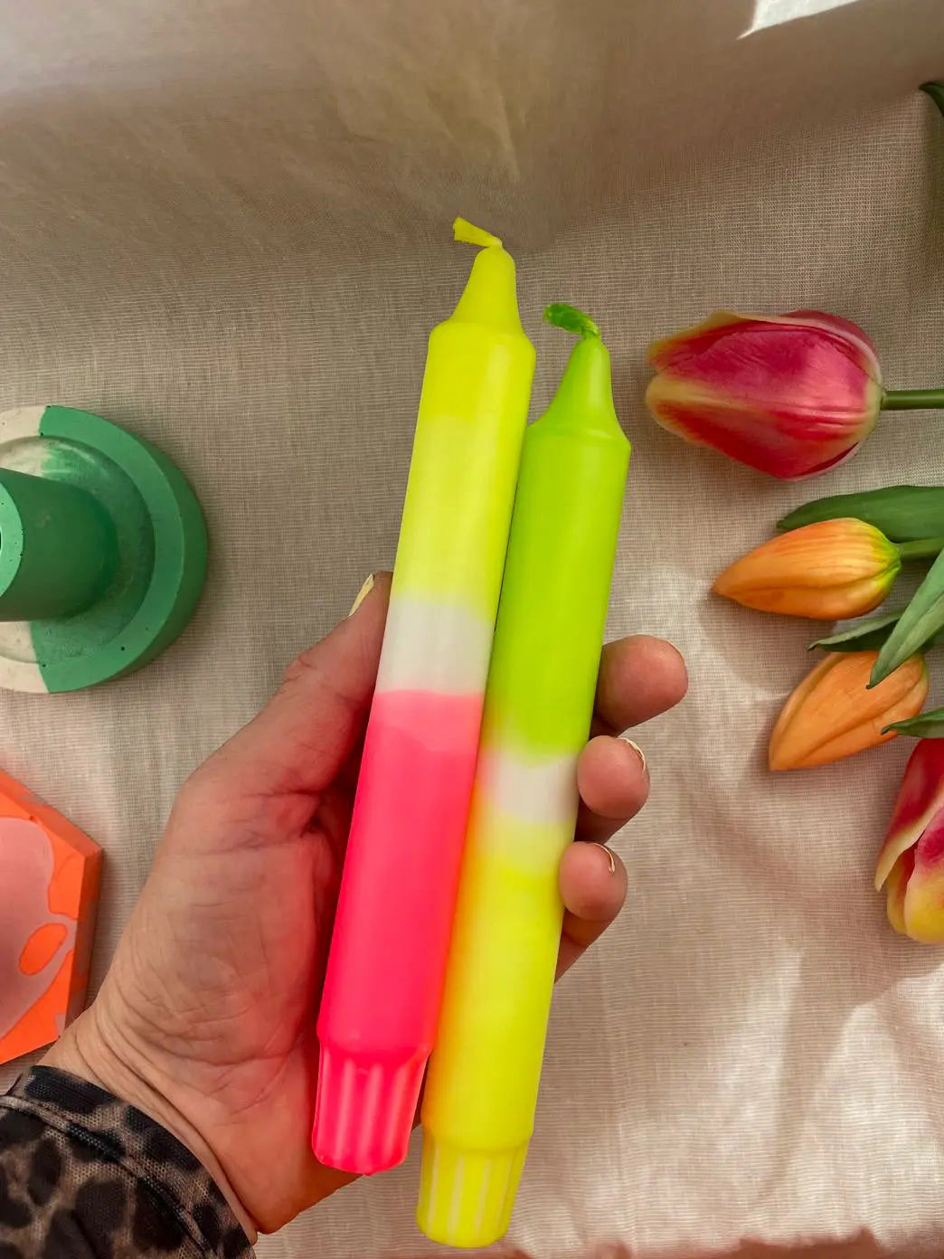 Handgefärbte Dip Dye Kerzen - Glow Up Mein Shop
