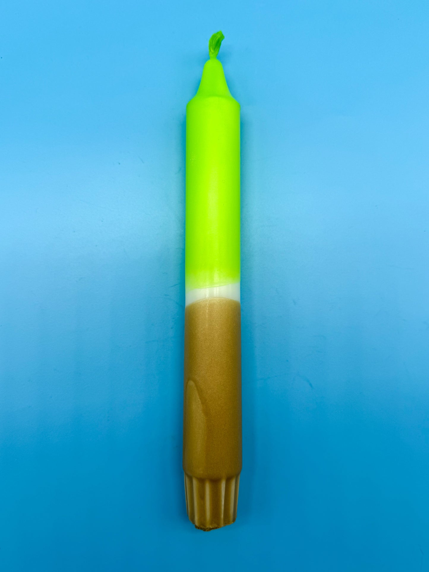 Handgefärbte Dip Dye Kerzen 4er Set - Neon & Gold Mix Mein Shop