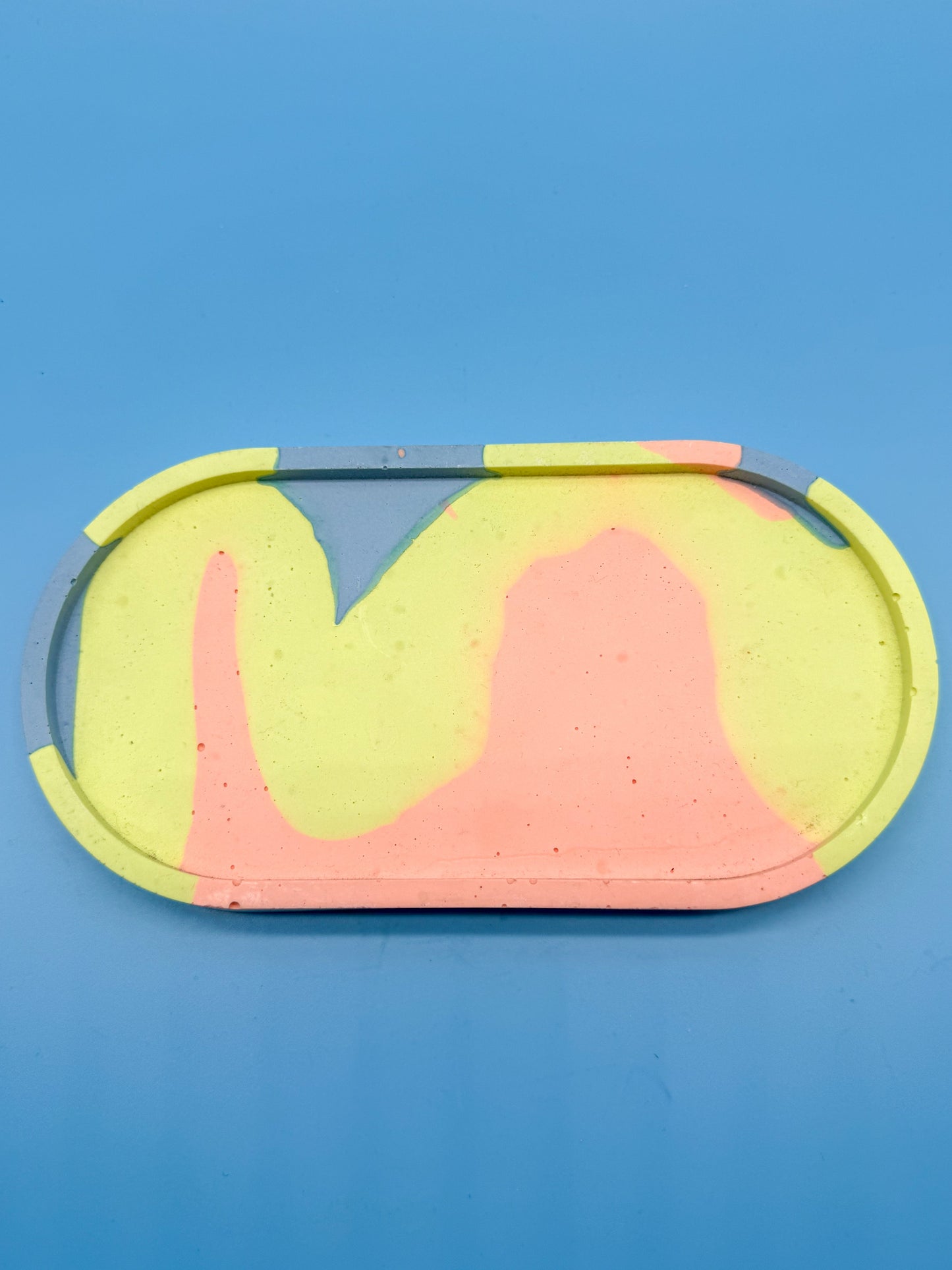 Ablage Oval Neon Schlangenlinie - Handgemacht Designer Deko Schale WichtigeDinge