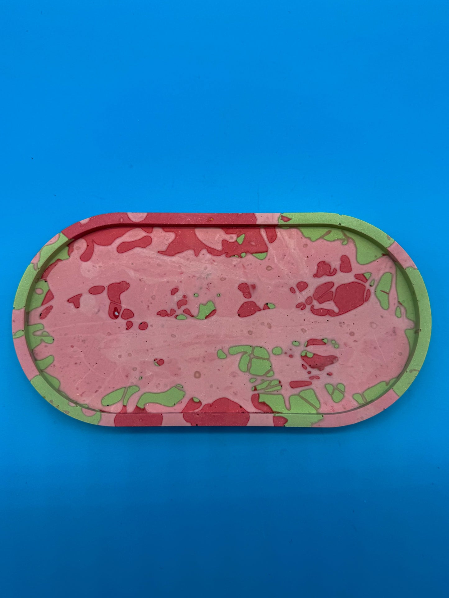 Ablage Oval Splatter Melon - Handgemacht Designer Deko Schale WichtigeDinge