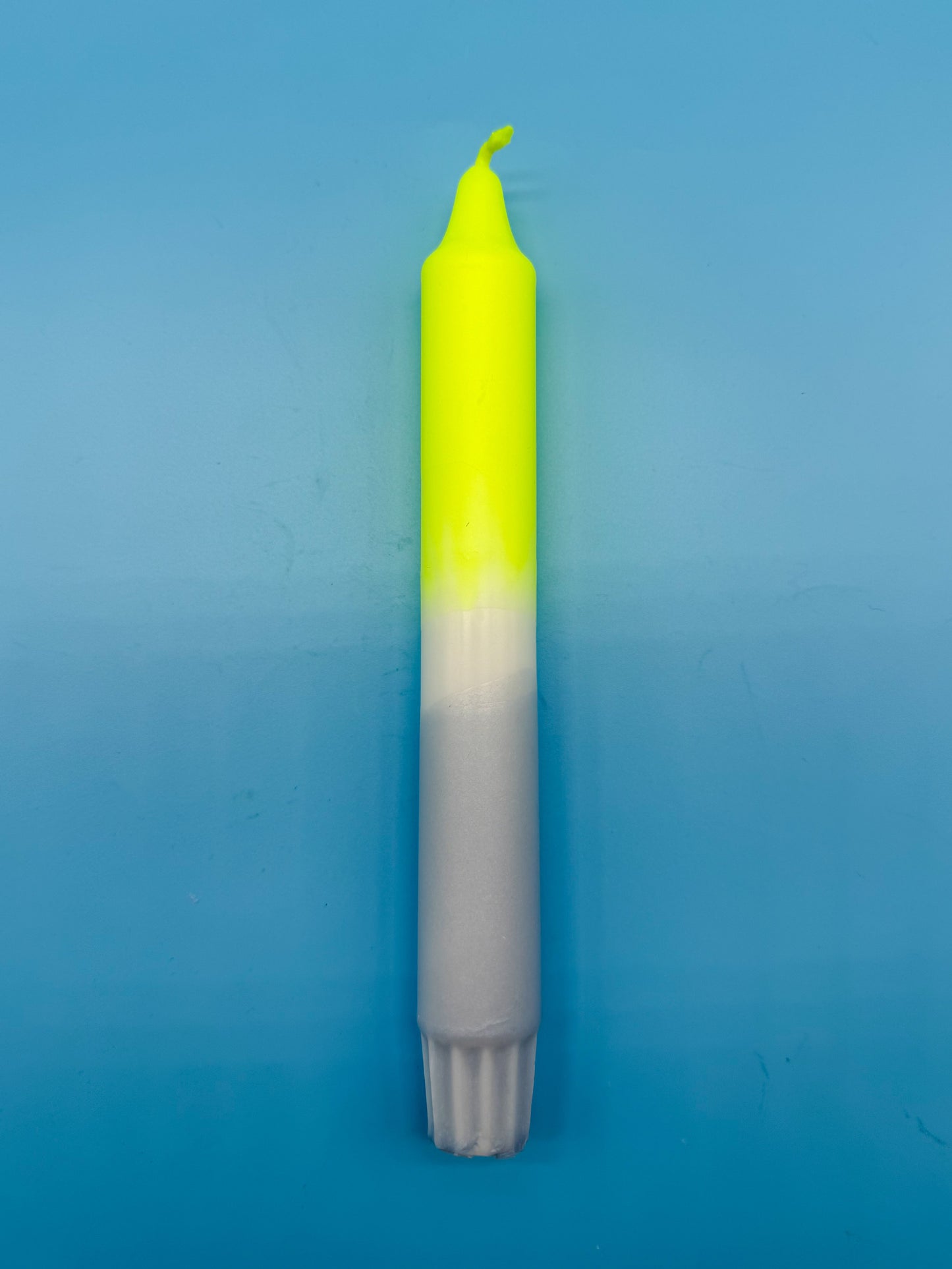 Handgefärbte Dip Dye Kerzen 4er Set - Neon & Silber Mix Mein Shop