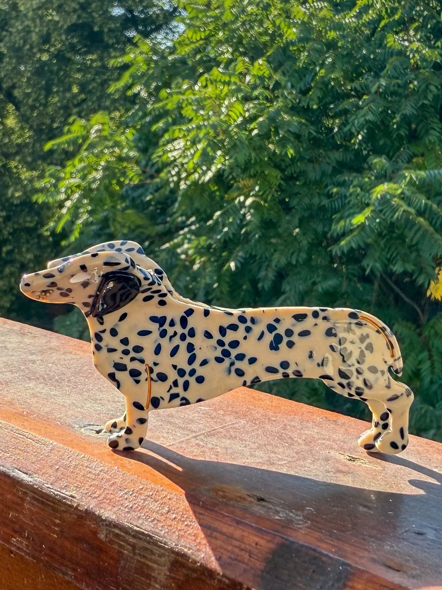 Haarspange Hund Tigerdackel weiß - Edles Haaraccessoire mit Tigerstreifen Mein Shop