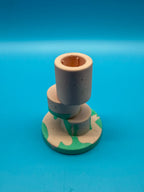 Jesmonite Kerzenständer Stapelform Peach Grün - Handgemachte Designer Deko Mein Shop