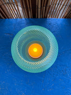 3D-gedruckte LED Teelicht Lampe – Türkis & Apricot | Handmade Stimmungslicht WichtigeDinge