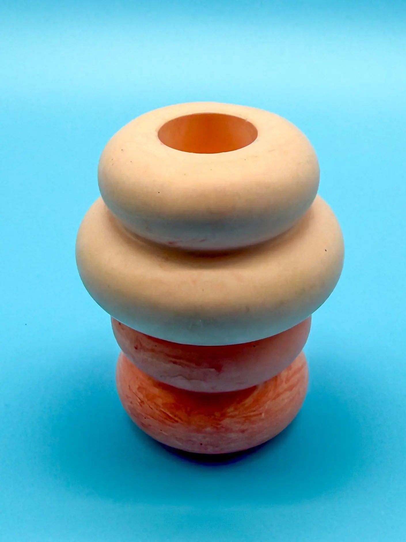 Jesmonite Kerzenständer Bubblform Rosa Rot - Handgemacht Designer Deko Mein Shop