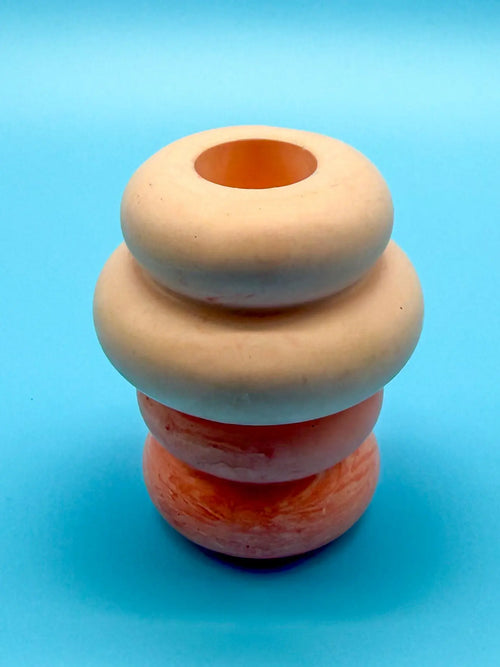 Jesmonite Kerzenständer Bubblform Rosa Rot - Handgemacht Designer Deko Mein Shop