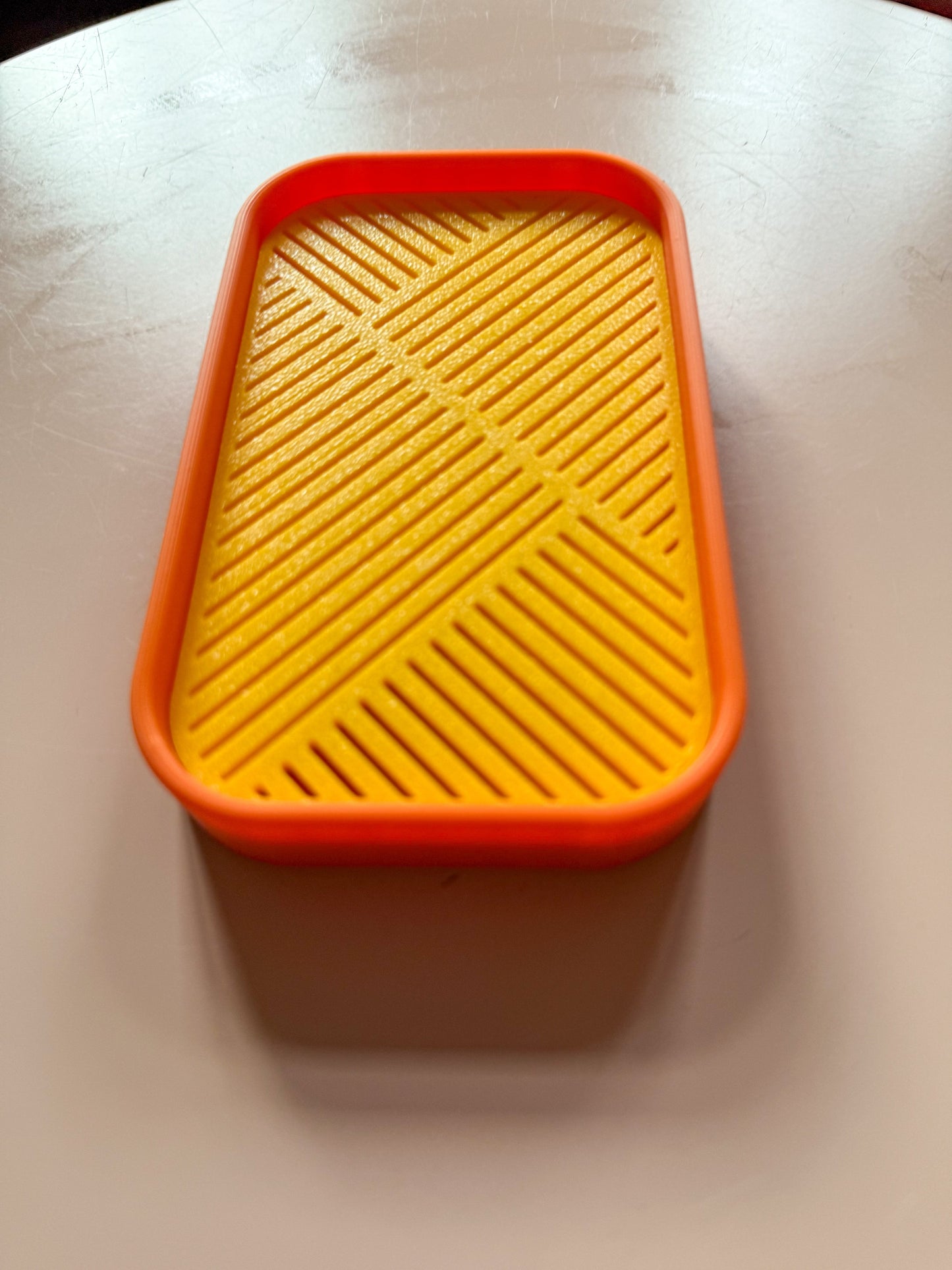 3D Gedruckte Seifenschale Modern Orange Gelb - Nachhaltig | Designer Badezimmer Deko WichtigeDinge