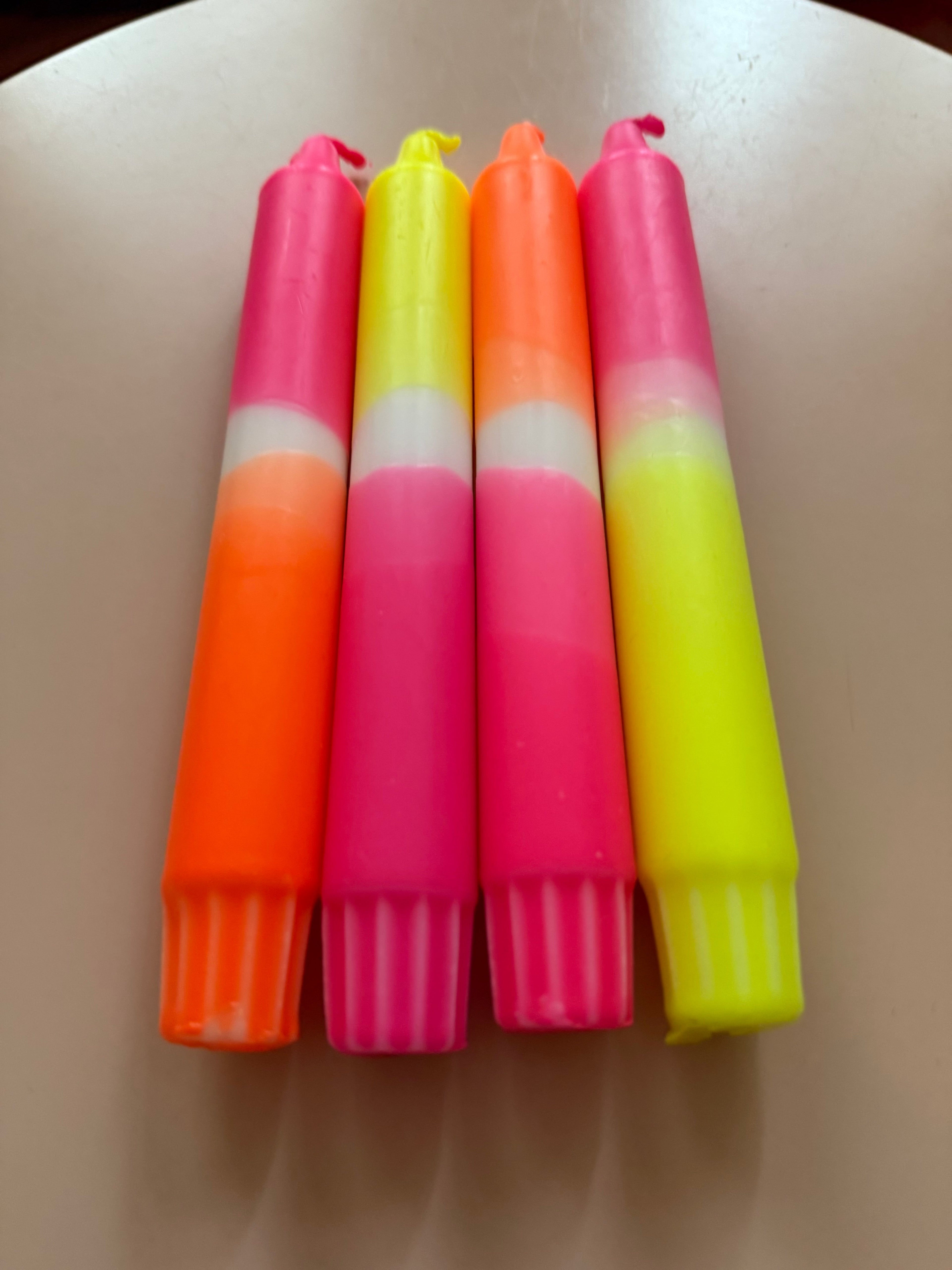 Neon Dip Dye Kerzen 4er Set - Lemon Candyshop Mein Shop