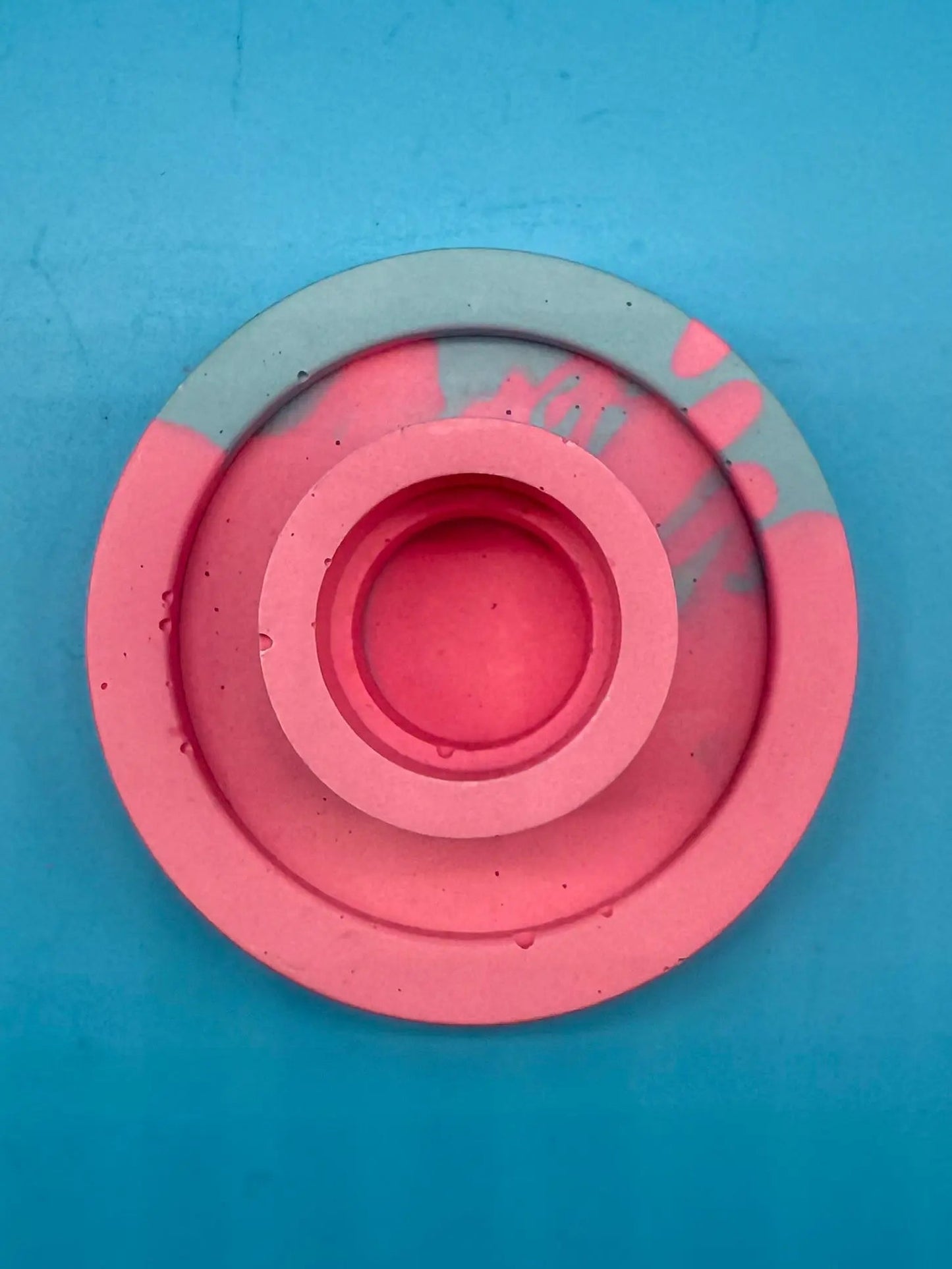 Handgemachte Jesmonite Kerzenständer Rosa Hellblau - Designer Deko Rund (Kopie) Mein Shop