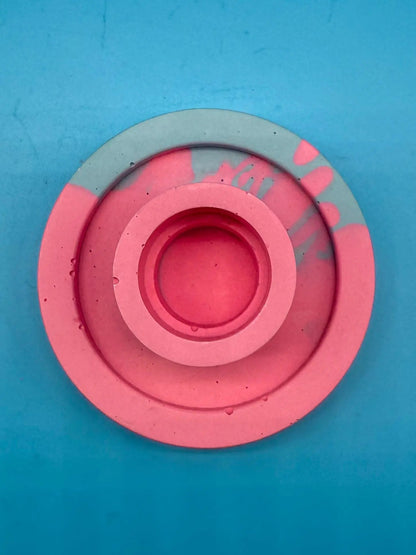 Handgemachte Jesmonite Kerzenständer Rosa Hellblau - Designer Deko Rund (Kopie) Mein Shop