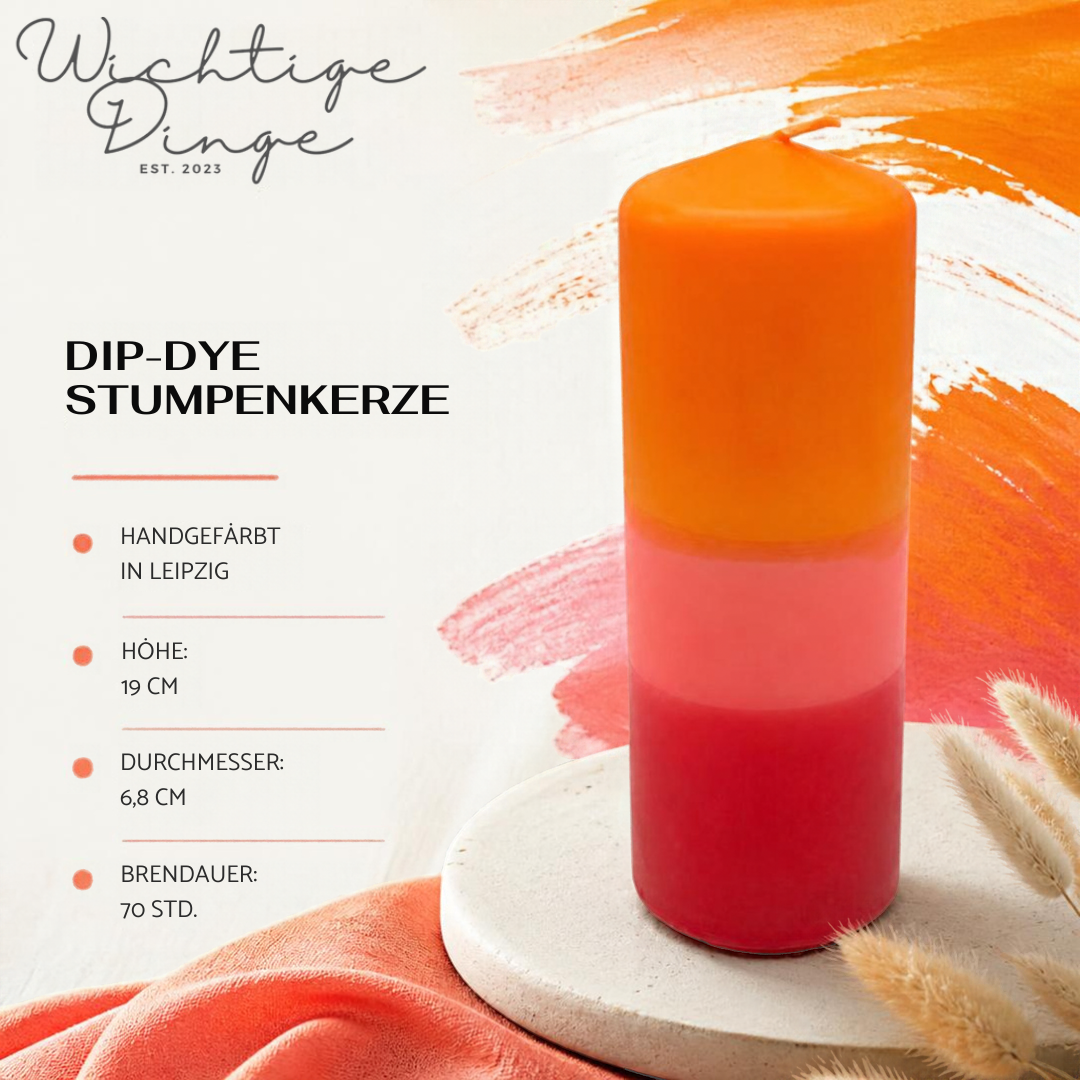 Dip Dye Stumpenkerze – Grapefruit Glow von WichtigeDinge
