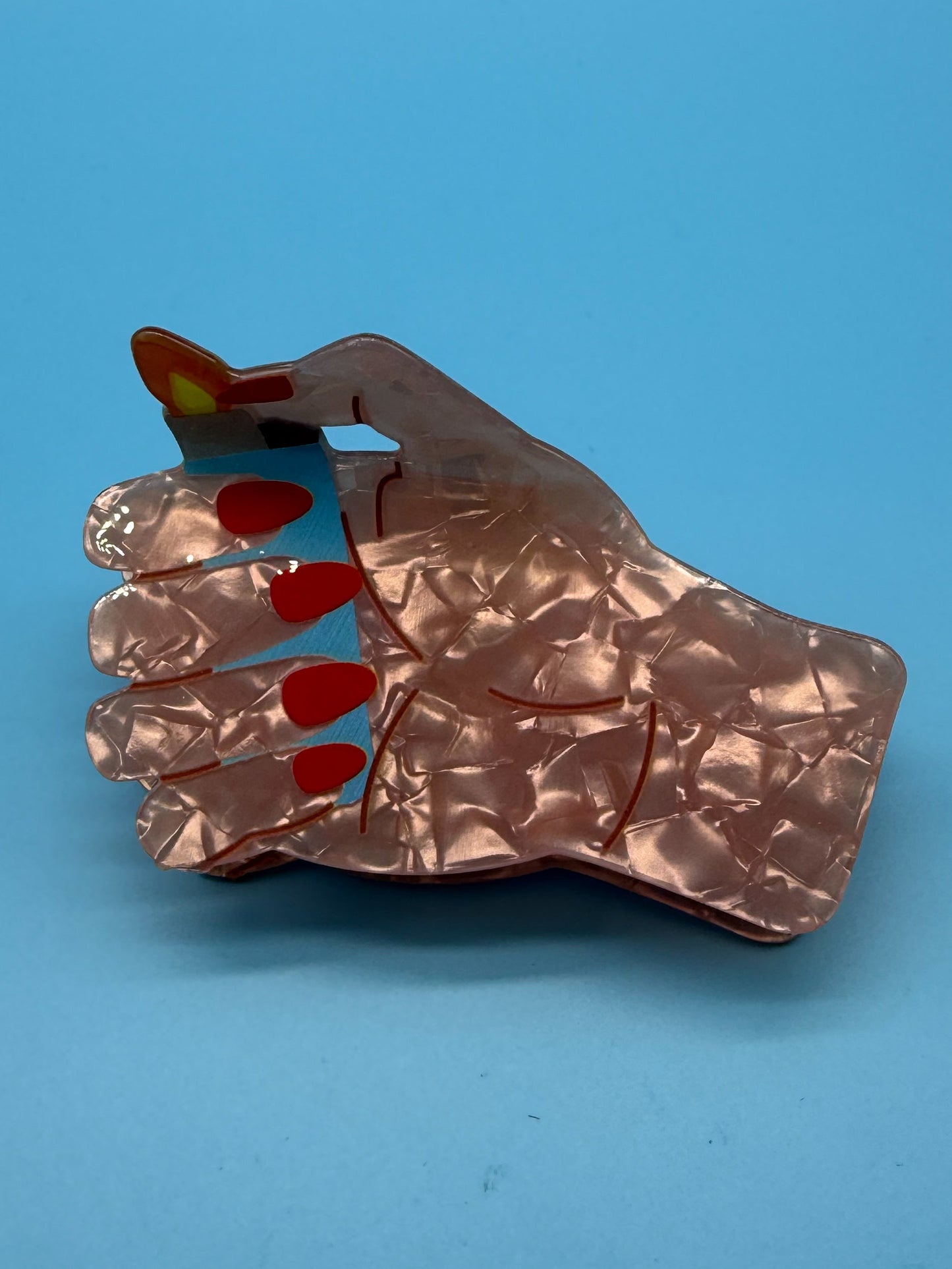 Haarklammer Hand mit Feuerzeug - Vintage Haarschmuck Statement Mein Shop