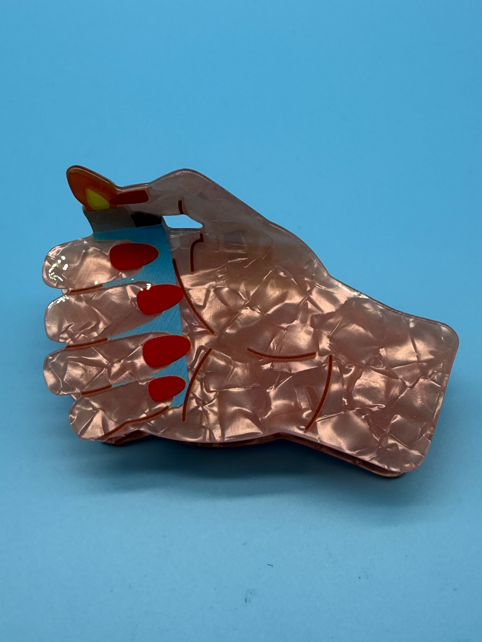 Haarklammer Hand mit Feuerzeug - Vintage Haarschmuck Statement Mein Shop