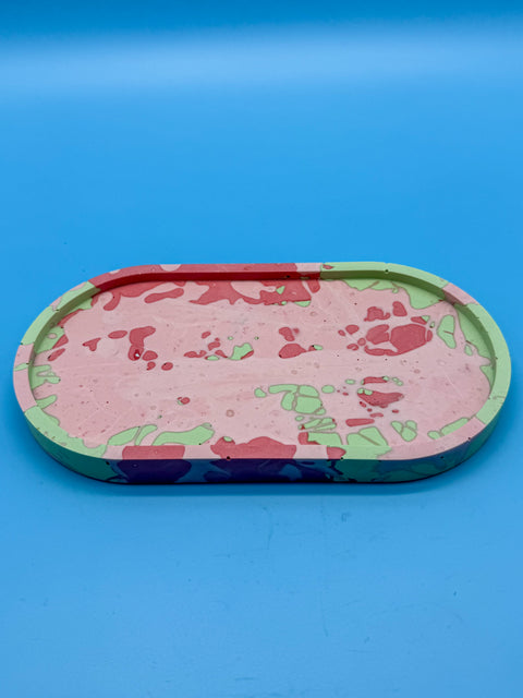 Jesmonite Ablage oval – Splatter Melon von WichtigeDinge