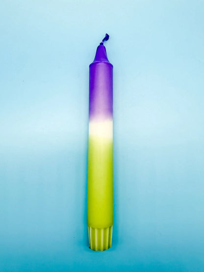 Handgefärbte Dip Dye Kerzen Lila Grün - Bloom & Lime Mein Shop
