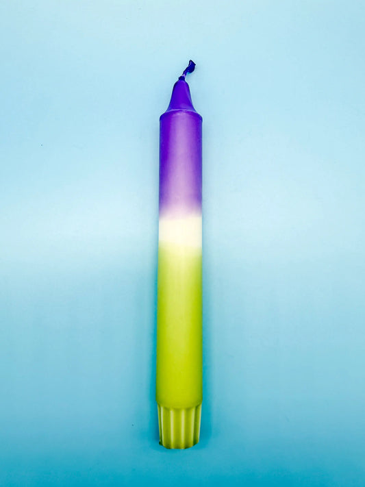 Handgefärbte Dip Dye Kerzen Lila Grün - Bloom & Lime Mein Shop