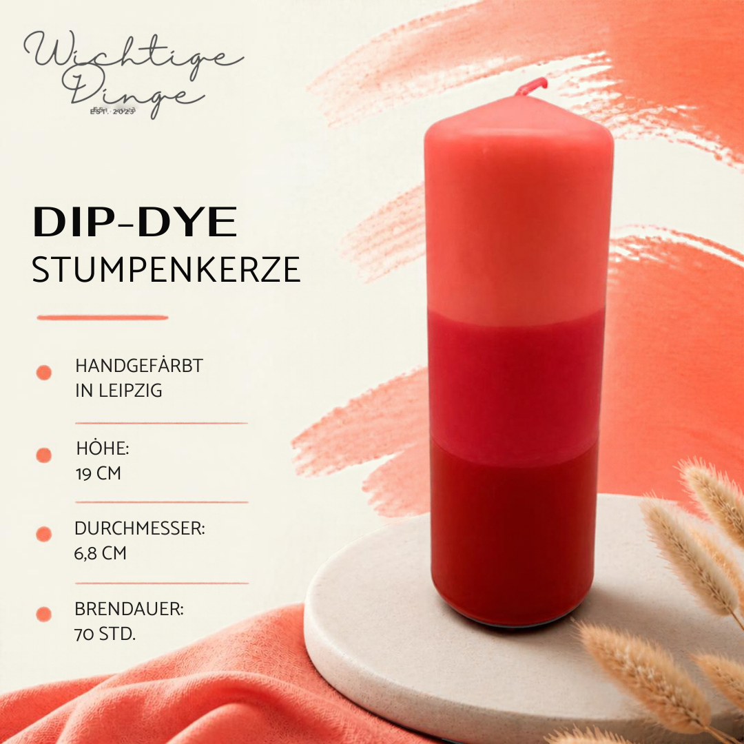 Dip Dye Stumpenkerze – Raspberry Blush von WichtigeDinge
