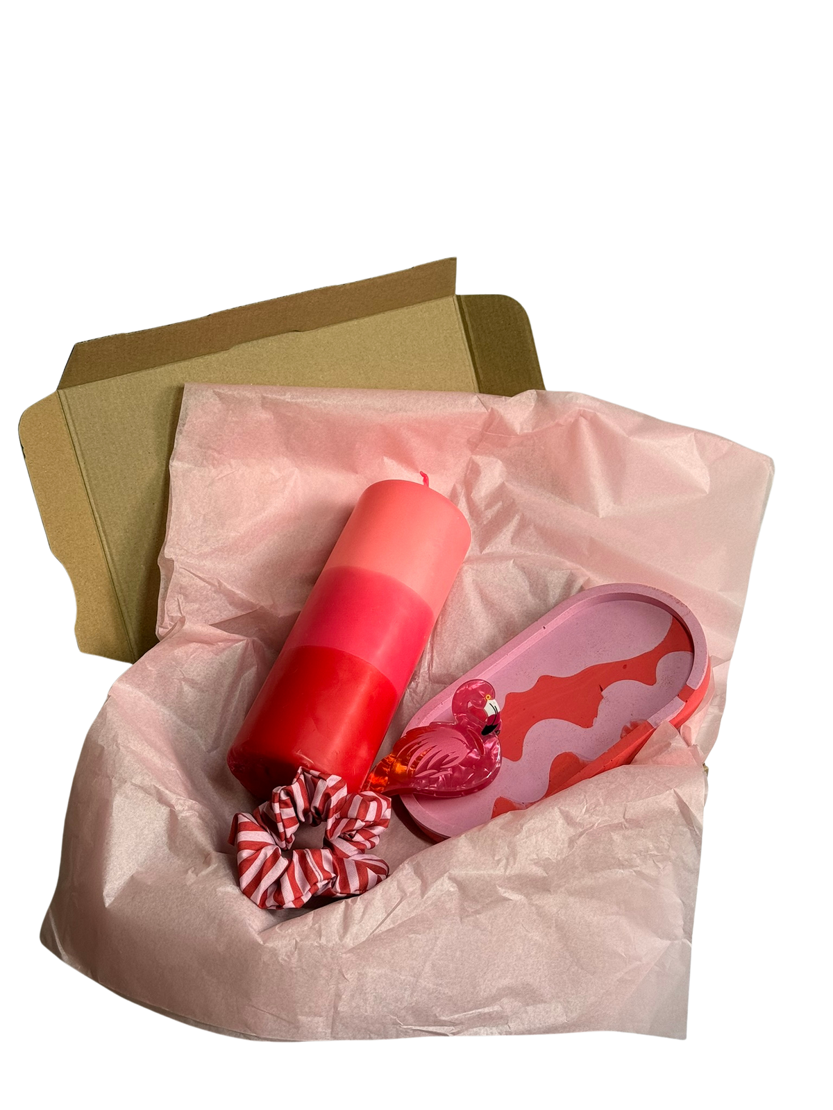Geschenkset „Für die beste Freundin“ – Stumpenkerze, Ablage & Haarklammer