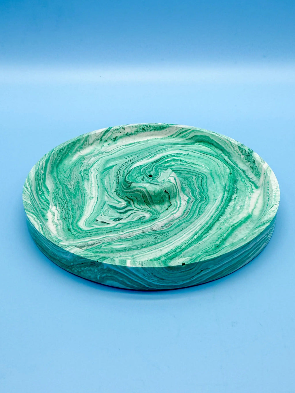 Räucherstäbchenhalter Rund grün Marble Look - Handgemachte Designer Deko WichtigeDinge