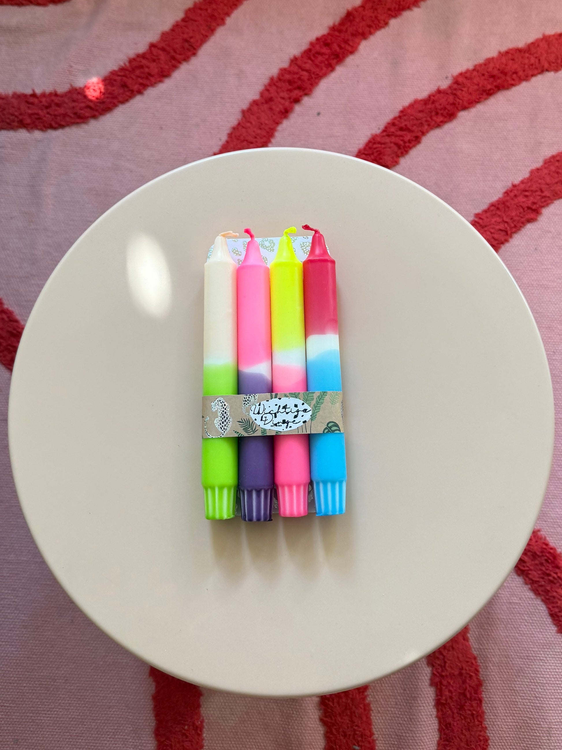 Mixed Dip Dye Kerzen 4er Set - Handgefärbt in Bunten Farben WichtigeDinge