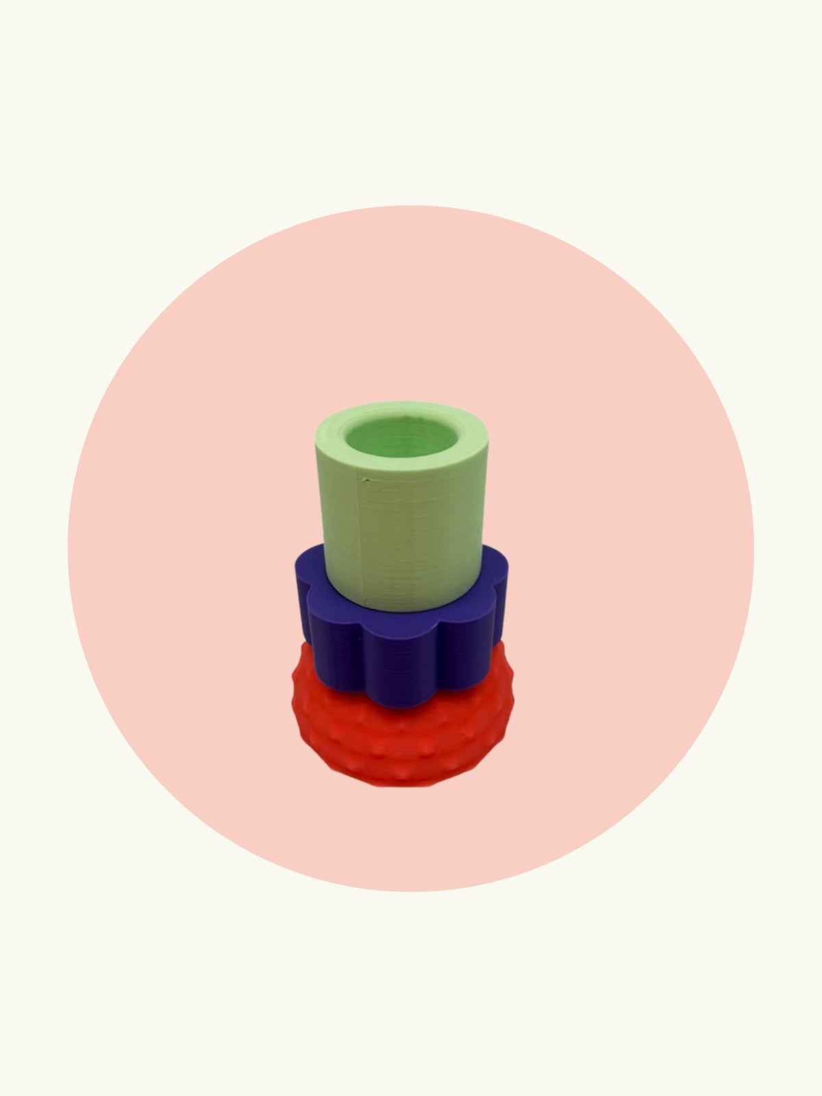 3D-Kerzenständer Flower Pop in Grün, Lila und Rot