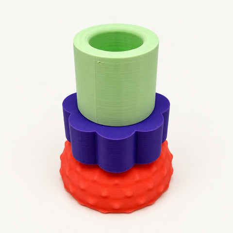 3D-Kerzenständer modular – Flower Pop · freigestellt auf neutralem Hintergrund