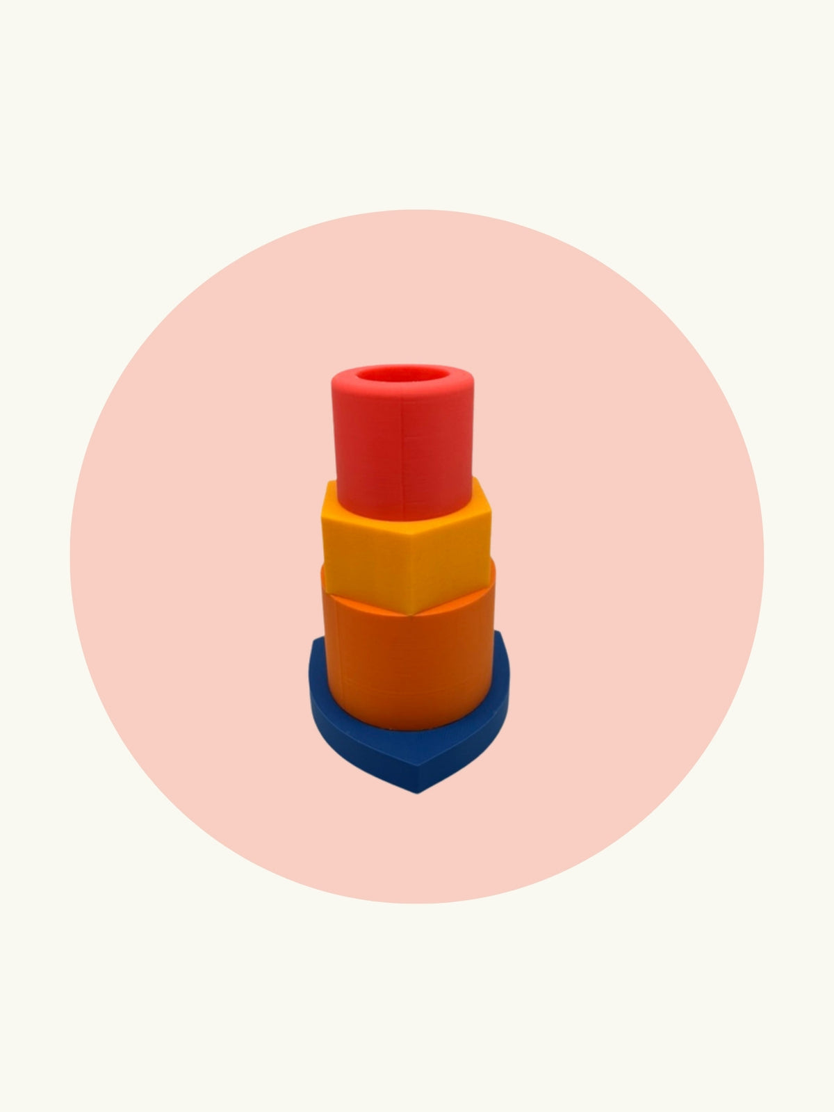 3D-Kerzenständer Nut & Bolt in Rot, Orange und Blau