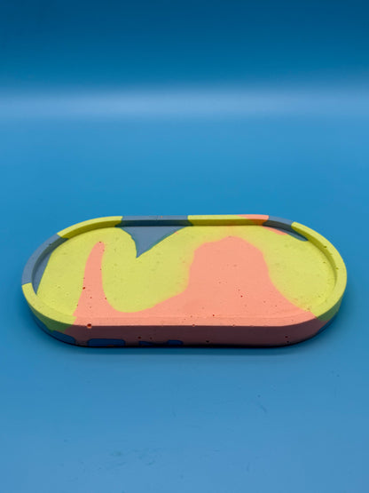 Ablage Oval Neon Schlangenlinie - Handgemacht Designer Deko Schale WichtigeDinge