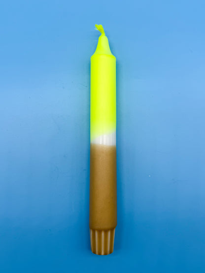 Handgefärbte Dip Dye Kerzen 4er Set - Neon & Gold Mix Mein Shop