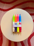 Dip Dye Kerzen 4er Set Bunte Tüte - Handgefärbt Designer Deko (Kopie) WichtigeDinge
