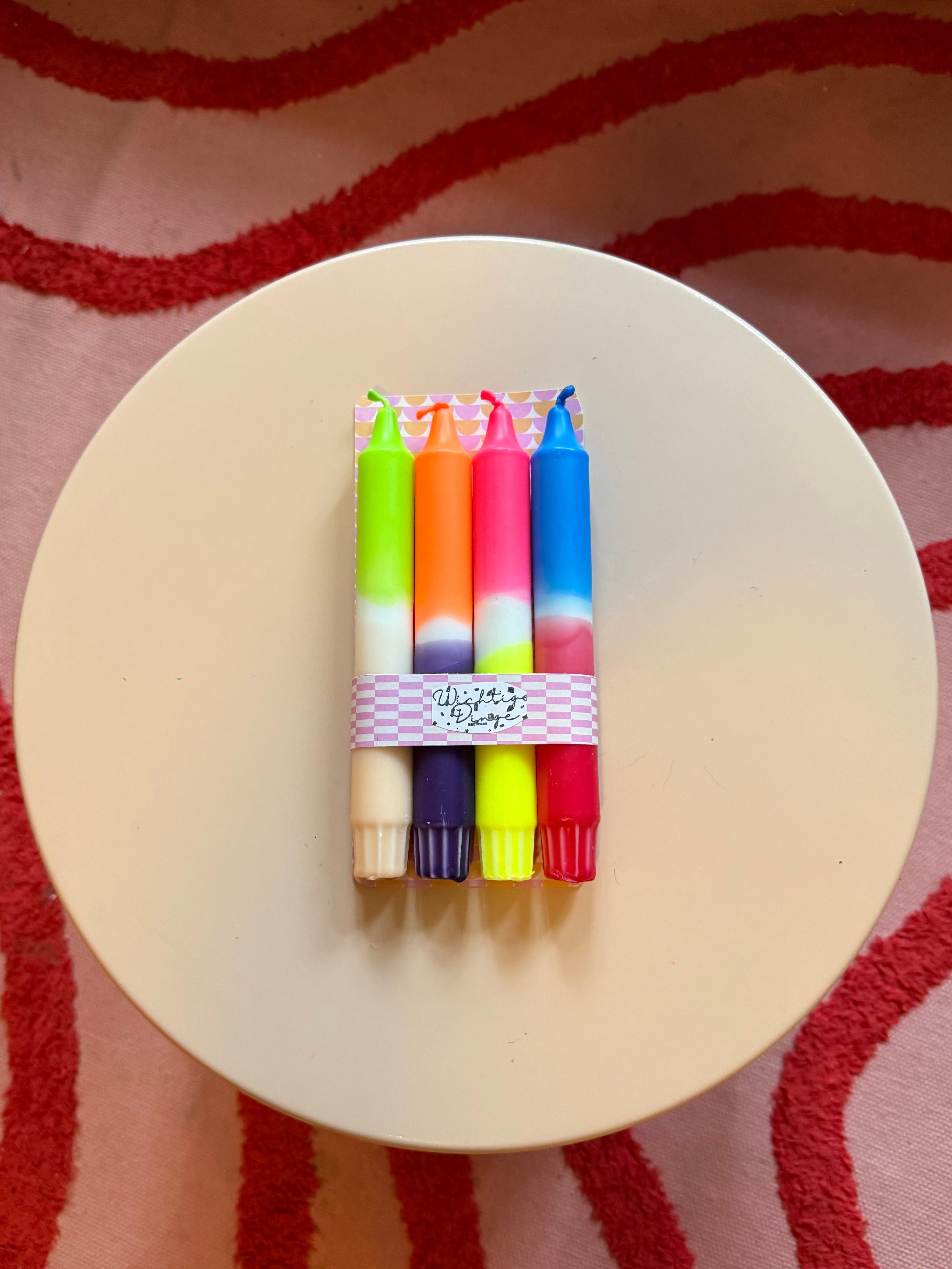 Dip Dye Kerzen 4er Set Bunte Tüte - Handgefärbt Designer Deko (Kopie) WichtigeDinge