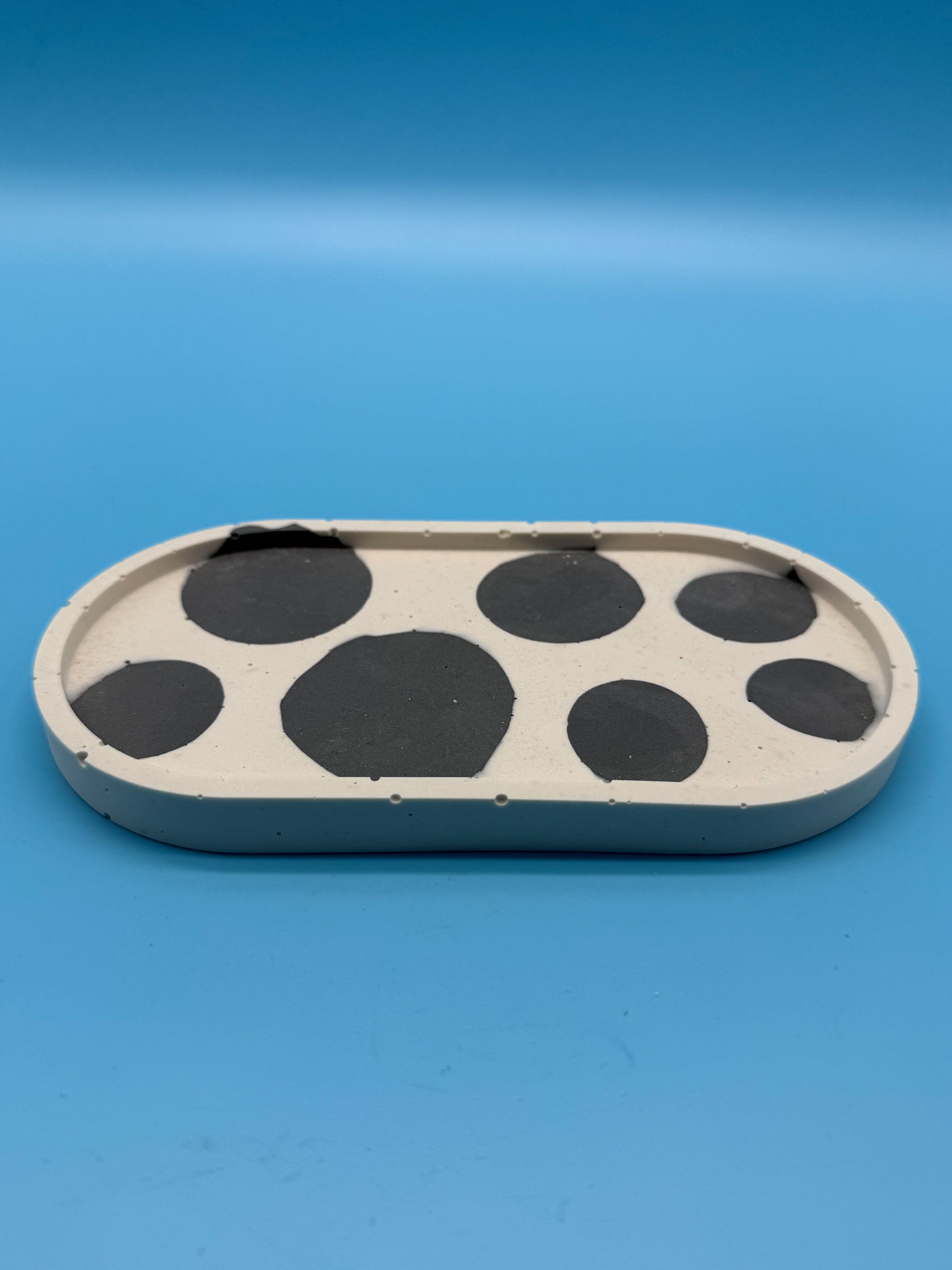 Ablage Oval Kuhfleck Schwarz - Handgemacht Designer Deko Schale WichtigeDinge