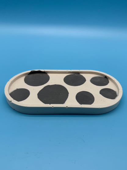 Ablage Oval Kuhfleck Schwarz - Handgemacht Designer Deko Schale WichtigeDinge