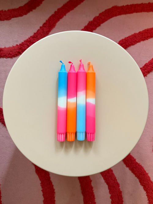 Neon Dip Dye Kerzen 4er Set - Berry Candyshop Mein Shop