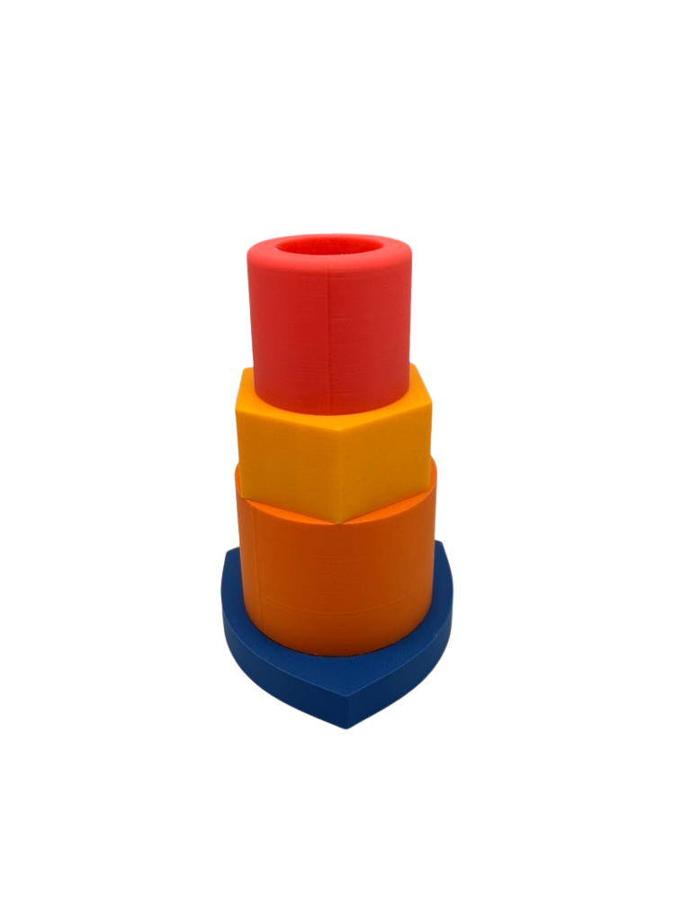 3D-Kerzenständer Nut & Bolt in Rot, Orange und Blau