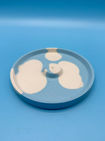 Räucherstäbchenhalter Rund Blaue Wolken - Handgemachte Designer Deko WichtigeDinge