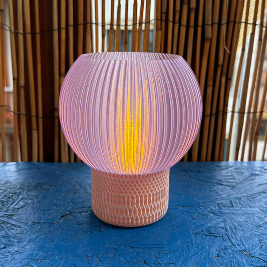 3D gedruckte LED Teelicht Lampe – Rund/ Rosa Stimmungslicht | Modernes Liht WichtigeDinge