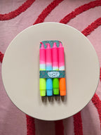 Neon Dip Dye Kerzen 4er Set Pink Dip - Handgefärbt Premium Dekoration WichtigeDinge