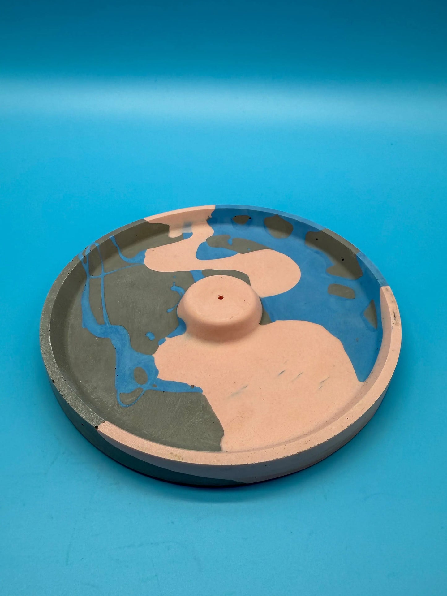 Räucherstäbchenhalter rund rosa schwarz blau - Handgemachte Designer Deko WichtigeDinge