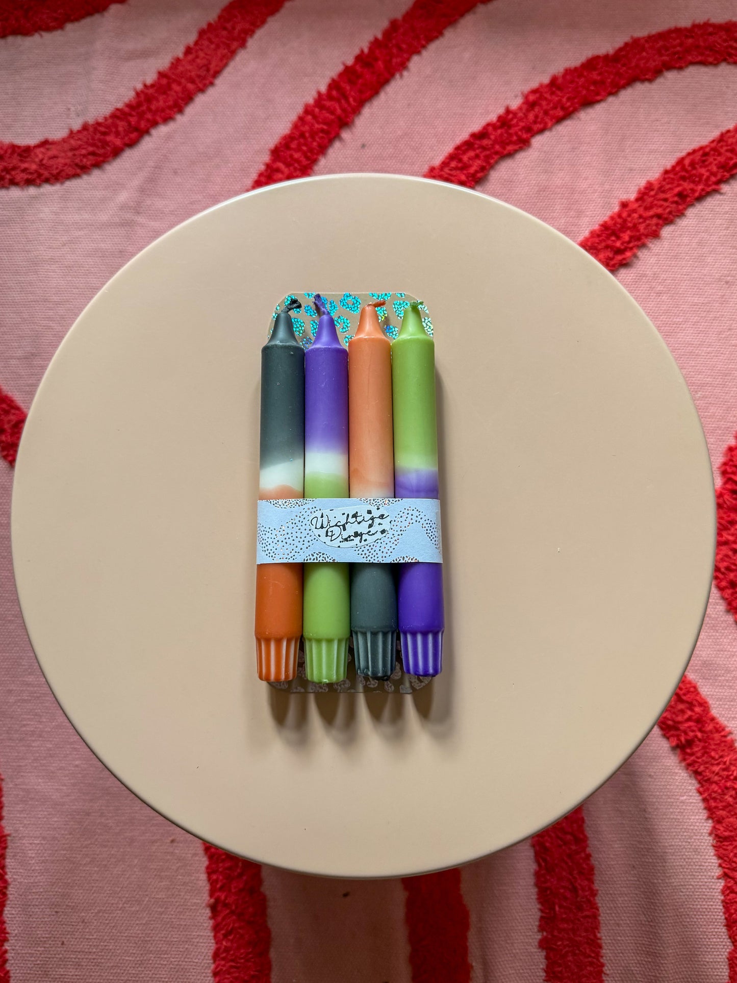 Neon Dip Dye Kerzen 4er Set Spooky - Handgefärbt Premium Halloween Dekoration WichtigeDinge