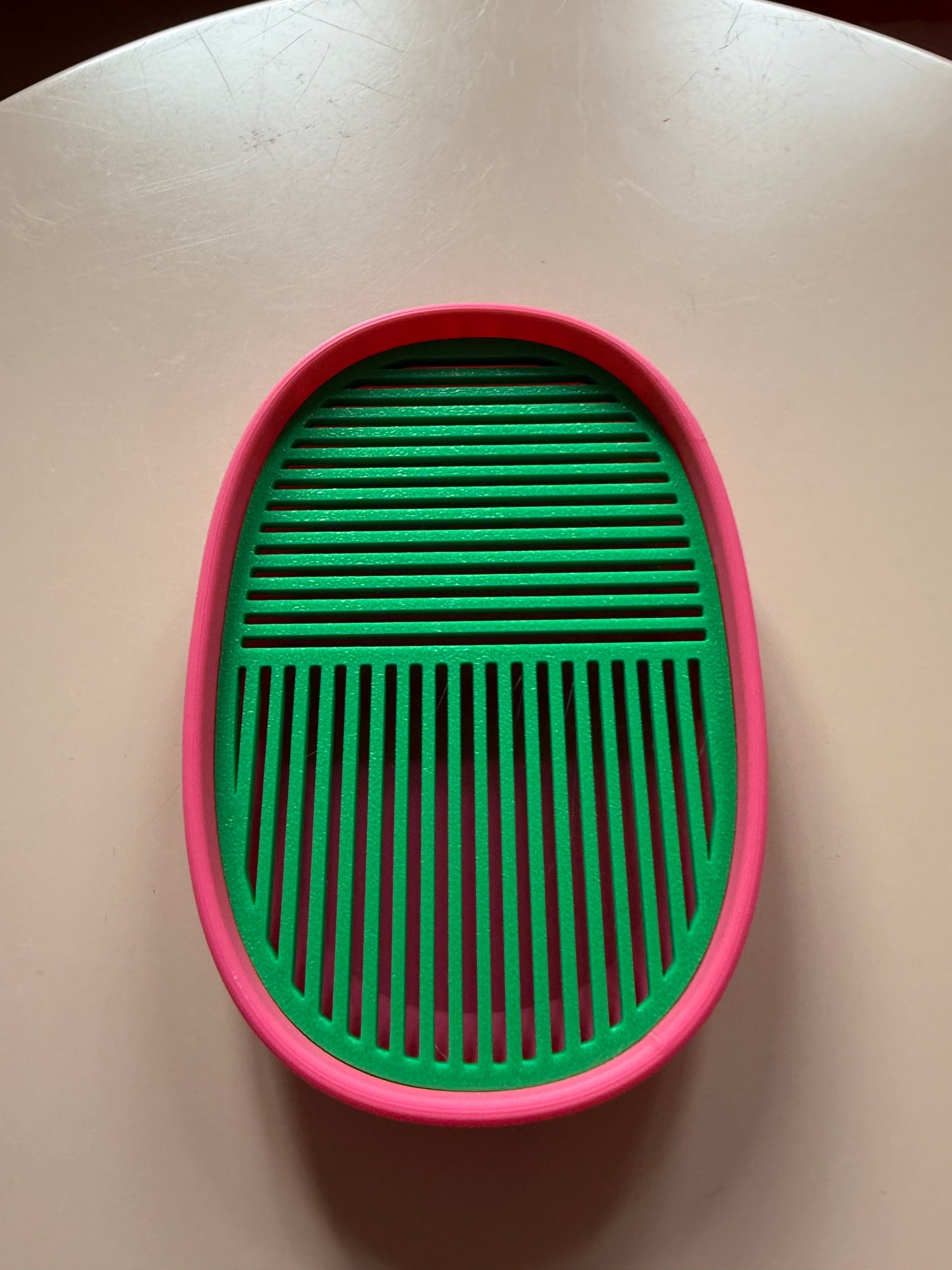 3D Gedruckte Seifenschale Grün Pink Modern - Nachhaltig | Designer Badezimmer Deko WichtigeDinge