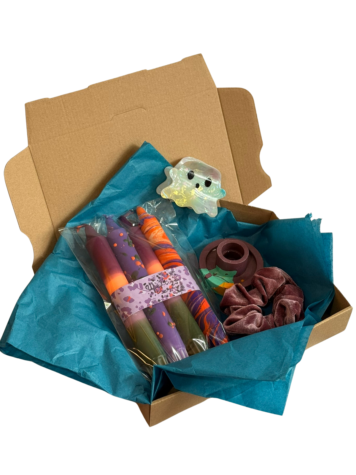 Geschenkset „Halloween“ – 4er Set Halloween Mix + Kerzenständer