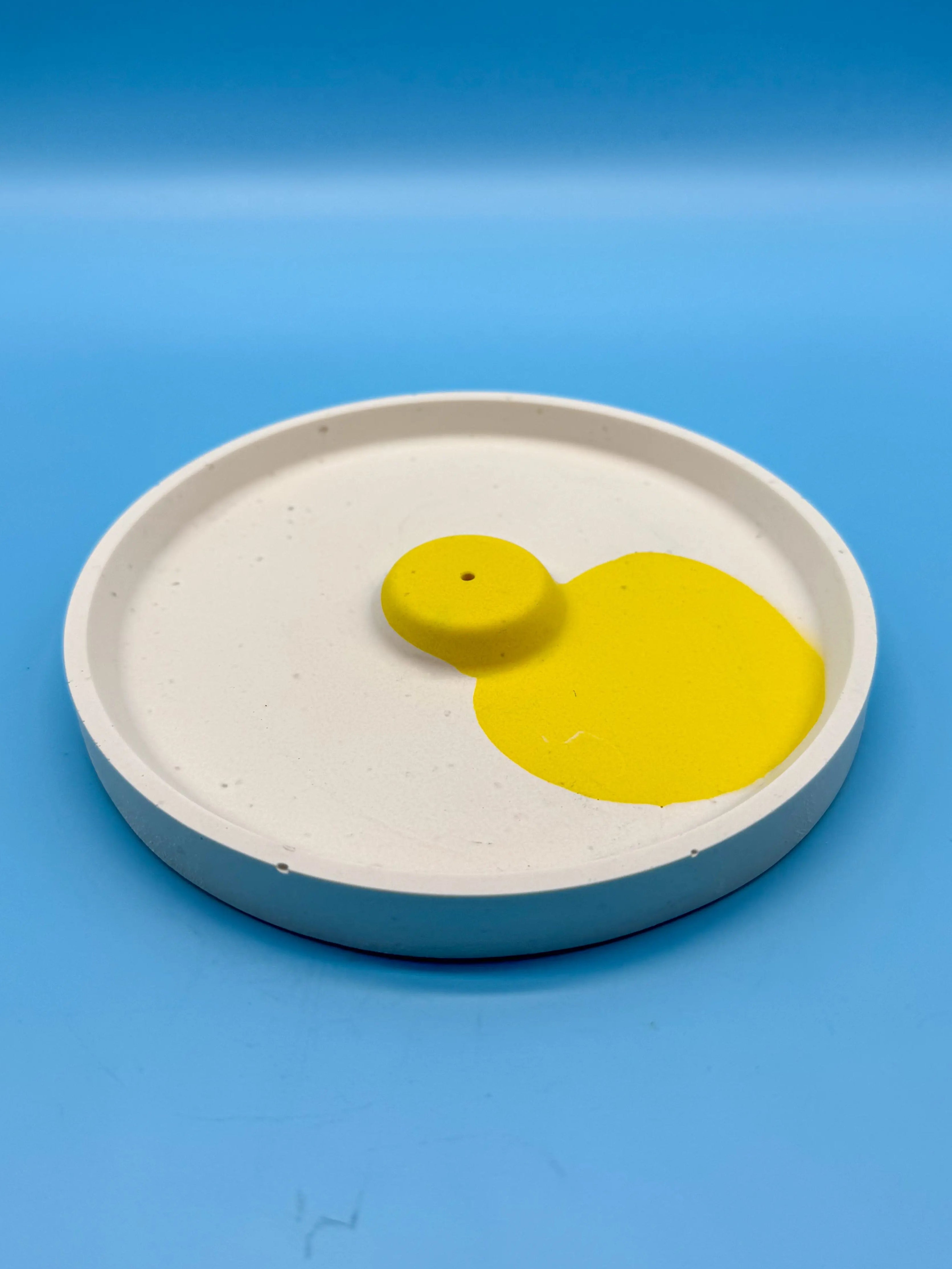 Räucherstäbchenhalter Rund Gelbe Sonne - Handgefertigt aus Jesmonite | Designer Deko WichtigeDinge