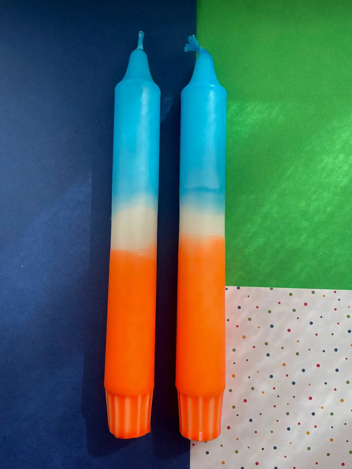 Handgefertigte Dip-Dye Kerze - Ocean Sunset Mein Shop