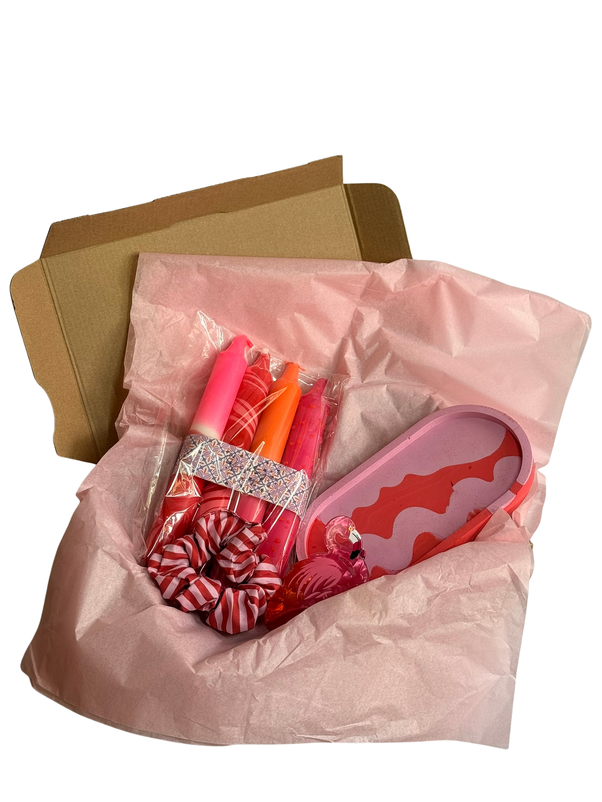 Geschenkset „Für die beste Freundin“ – Stabkerzen, Ablage & Haarklammer