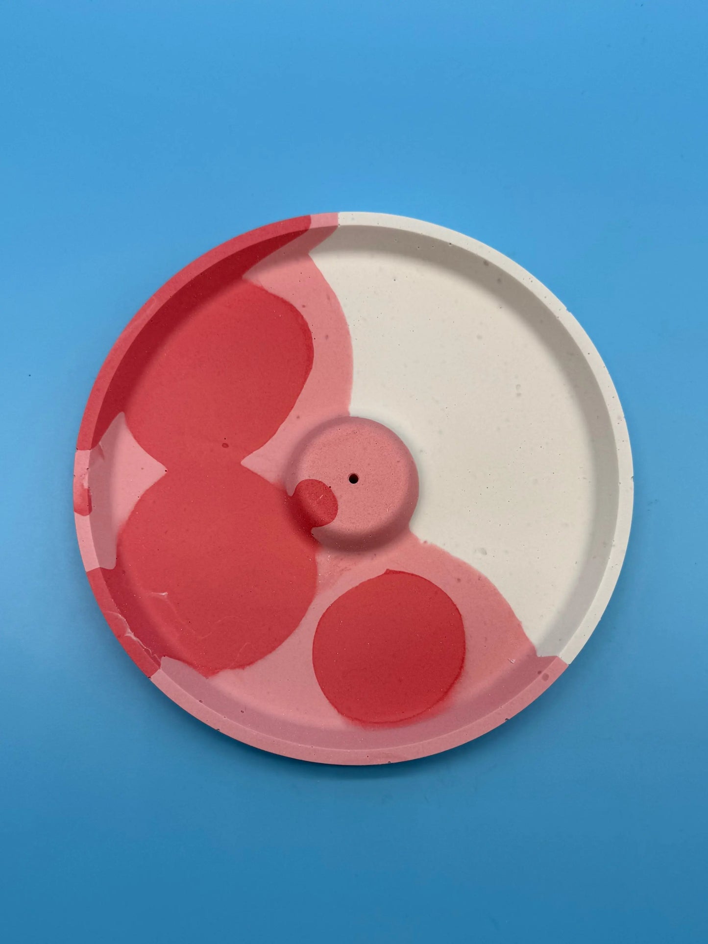 Räucherstäbchenhalter rund rot rosa - Handgemachte Designer Deko WichtigeDinge