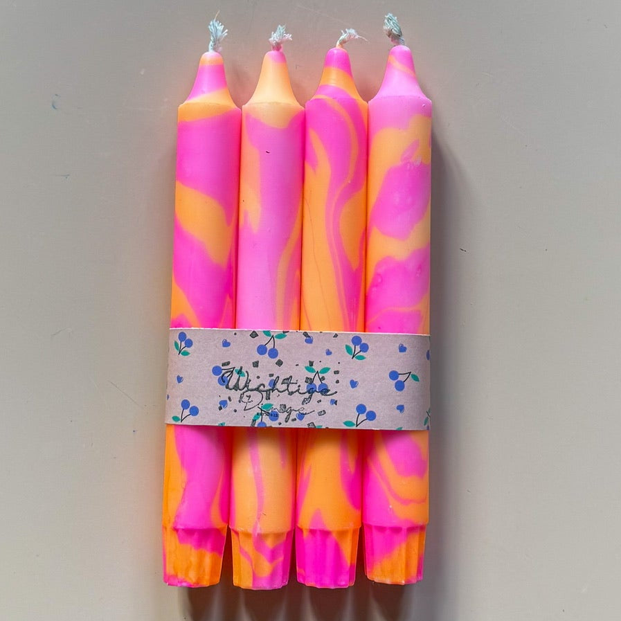 Dip Dye Kerzen 4er Set – Electric Flamingo – Ansicht 3